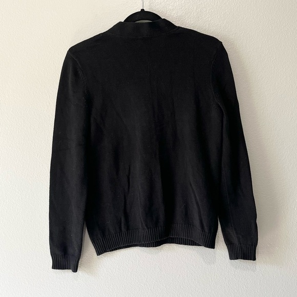 CHARTER CLUD- Black Knit comfy Black and Gold Sweater Size P/M - Picture 2 of 3